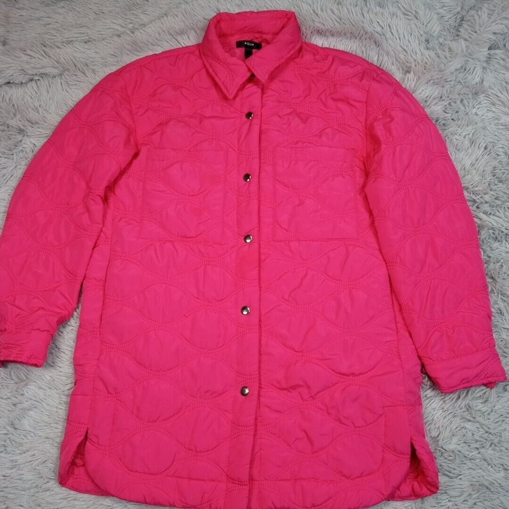 Aqua Jacket Womens M Pink Coat Pockets Snap Up‎ Soft Lightweight Comfort